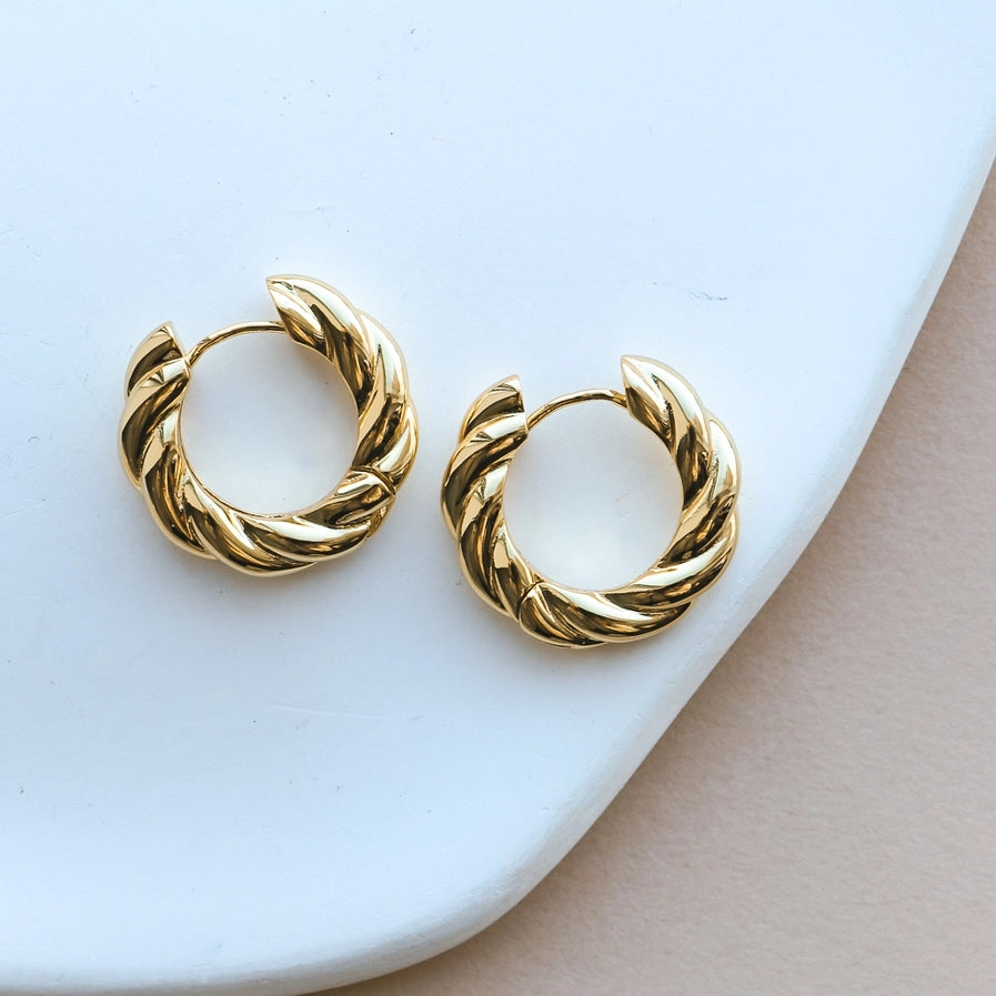 ORSATO TWISTED CHUNKY HOOPS - GOLD