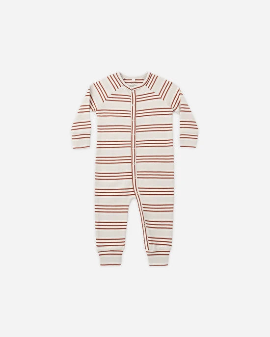 RYLEE + CRU ORGANIC ONESIE PAJAMAS - HOLIDAY STRIPE