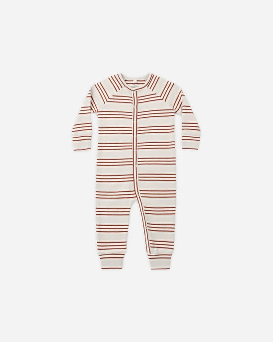 RYLEE + CRU ORGANIC ONESIE PAJAMAS - HOLIDAY STRIPE