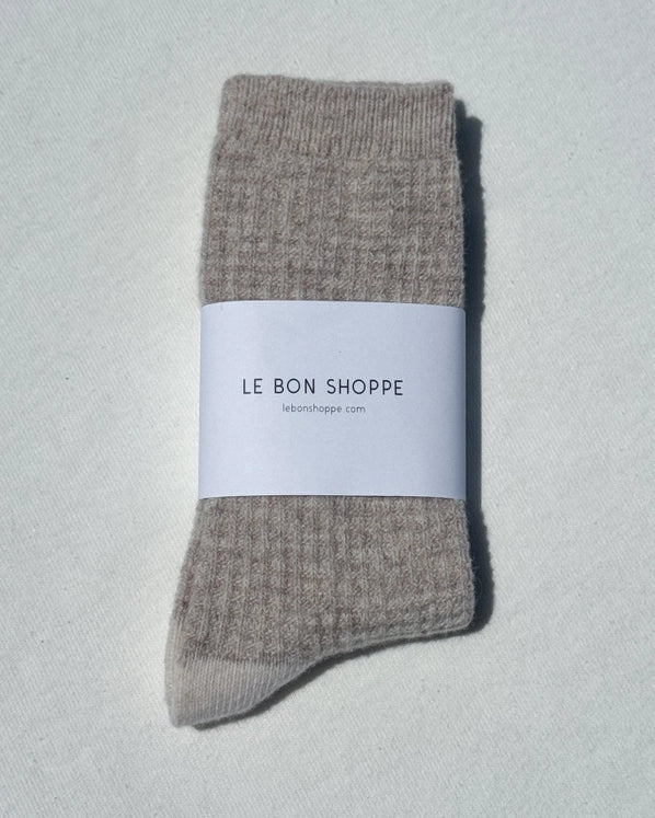 LE BON SHOPPE WOOL WAFFLED SOCKS - OATMEAL