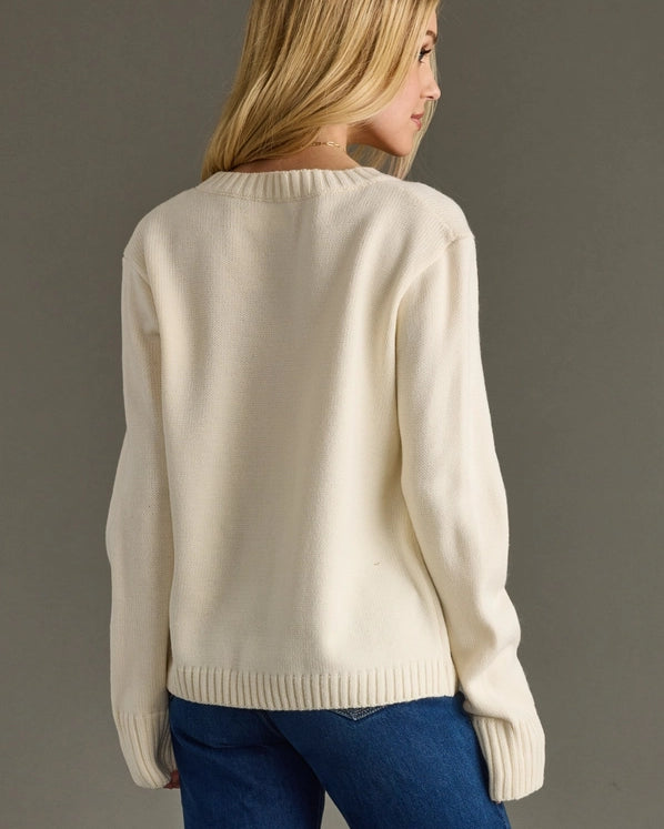 COFFEE WEATHER KNIT SWEATER - IVORY
