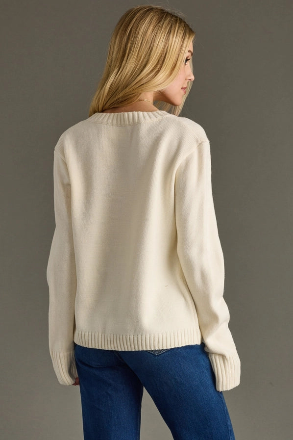 COFFEE WEATHER KNIT SWEATER - IVORY