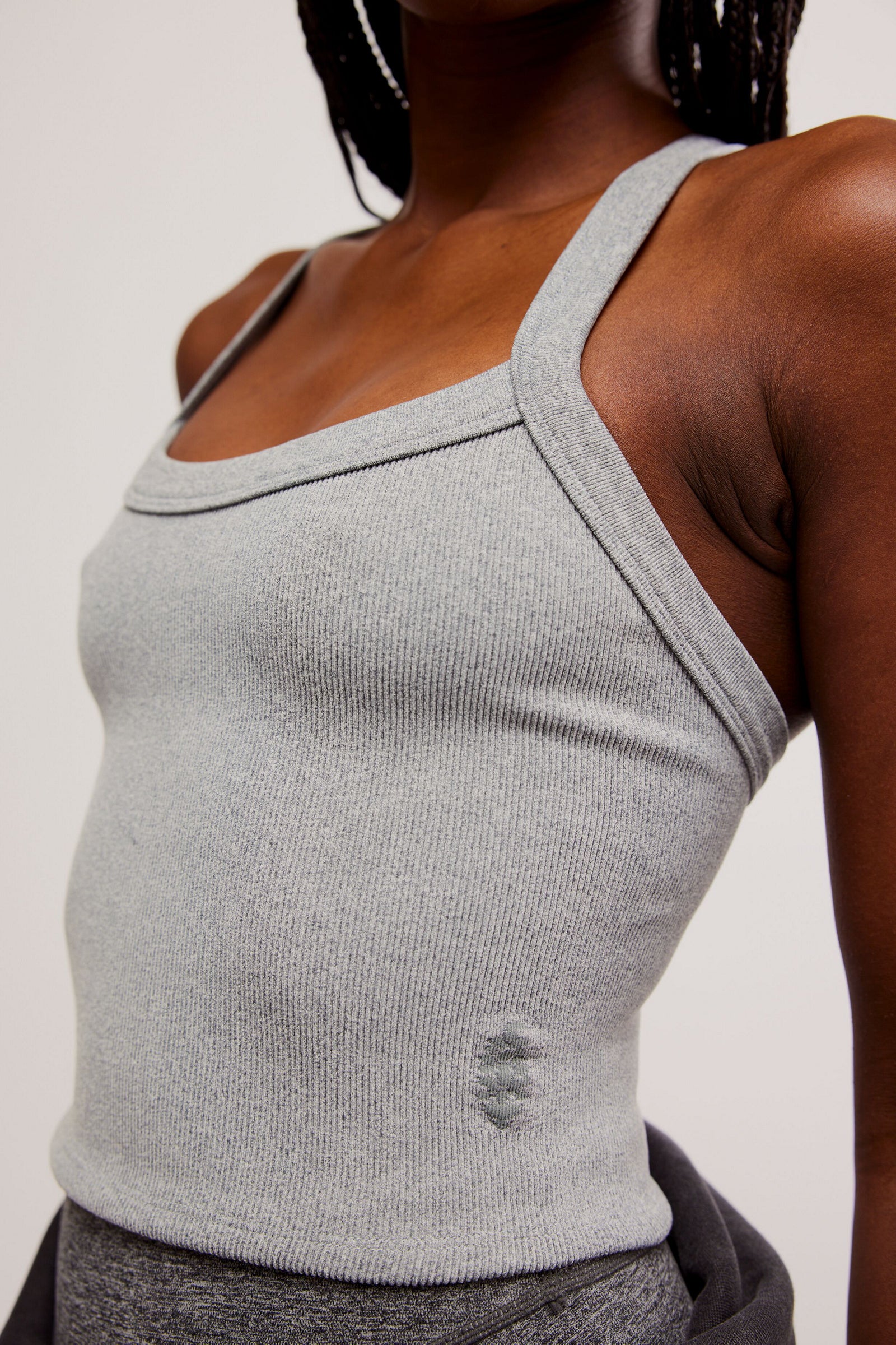 FREE PEOPLE ALL CLEAR SOLID CAMI - HEATHER GREY