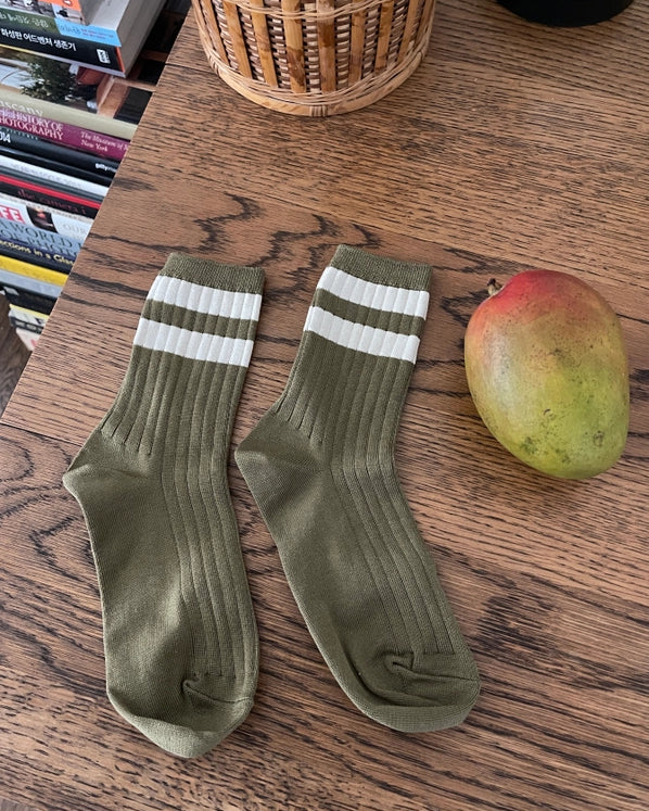 LE BON SHOPPE HER SOCKS VARSITY - FERN