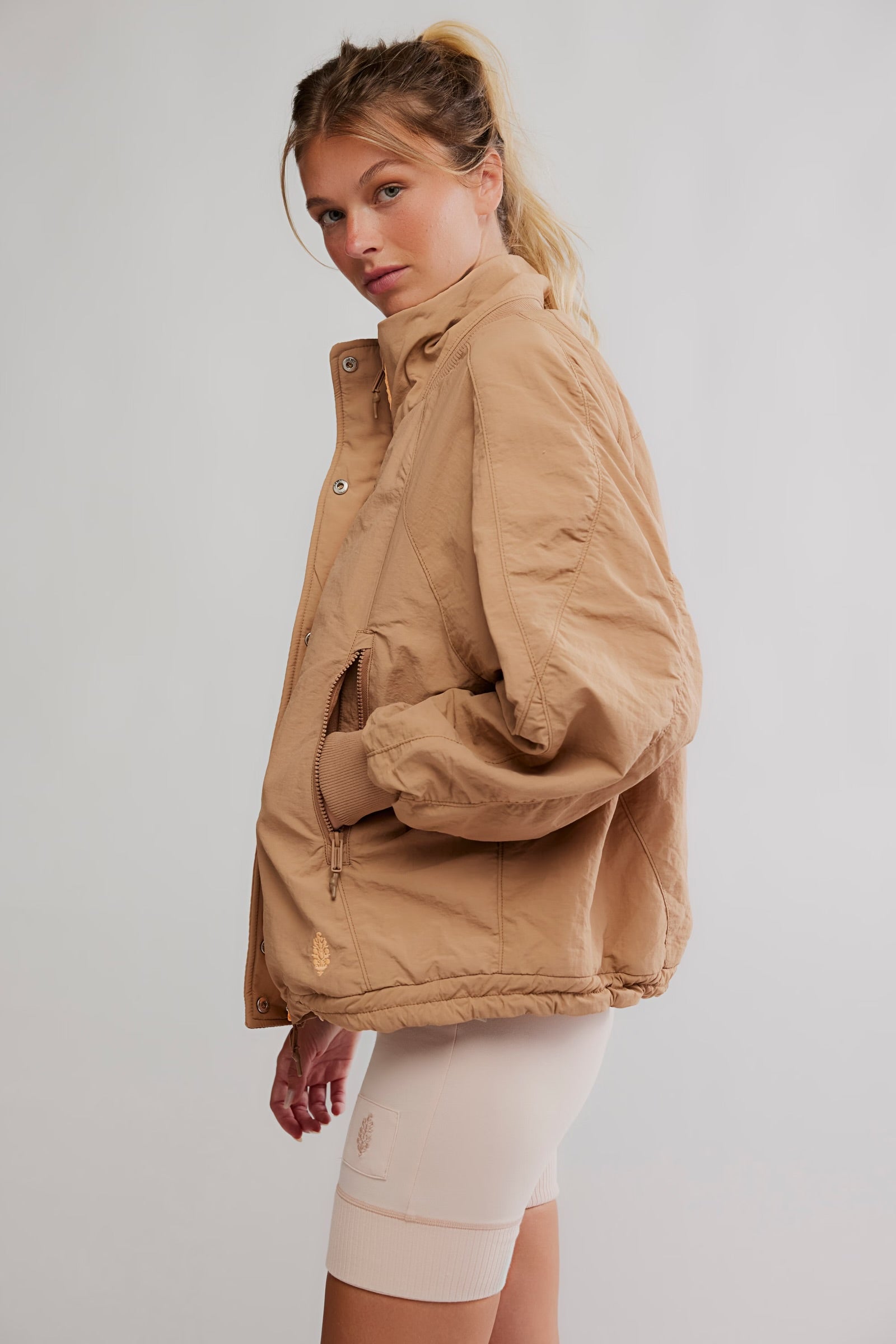 FREE PEOPLE FIELD TRIPPER JACKET - LIGHT CAMEL COMBO