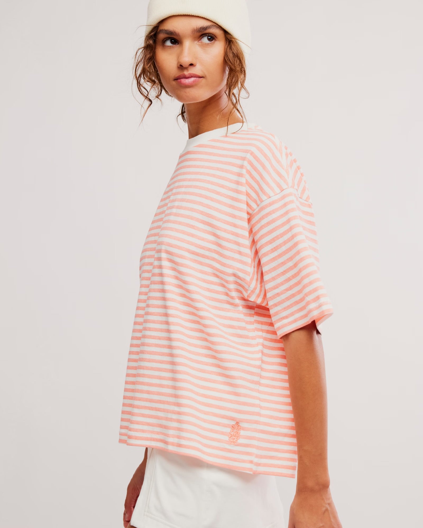 FREE PEOPLE STRIPE TACKLE TEE - FRUIT PUNCH