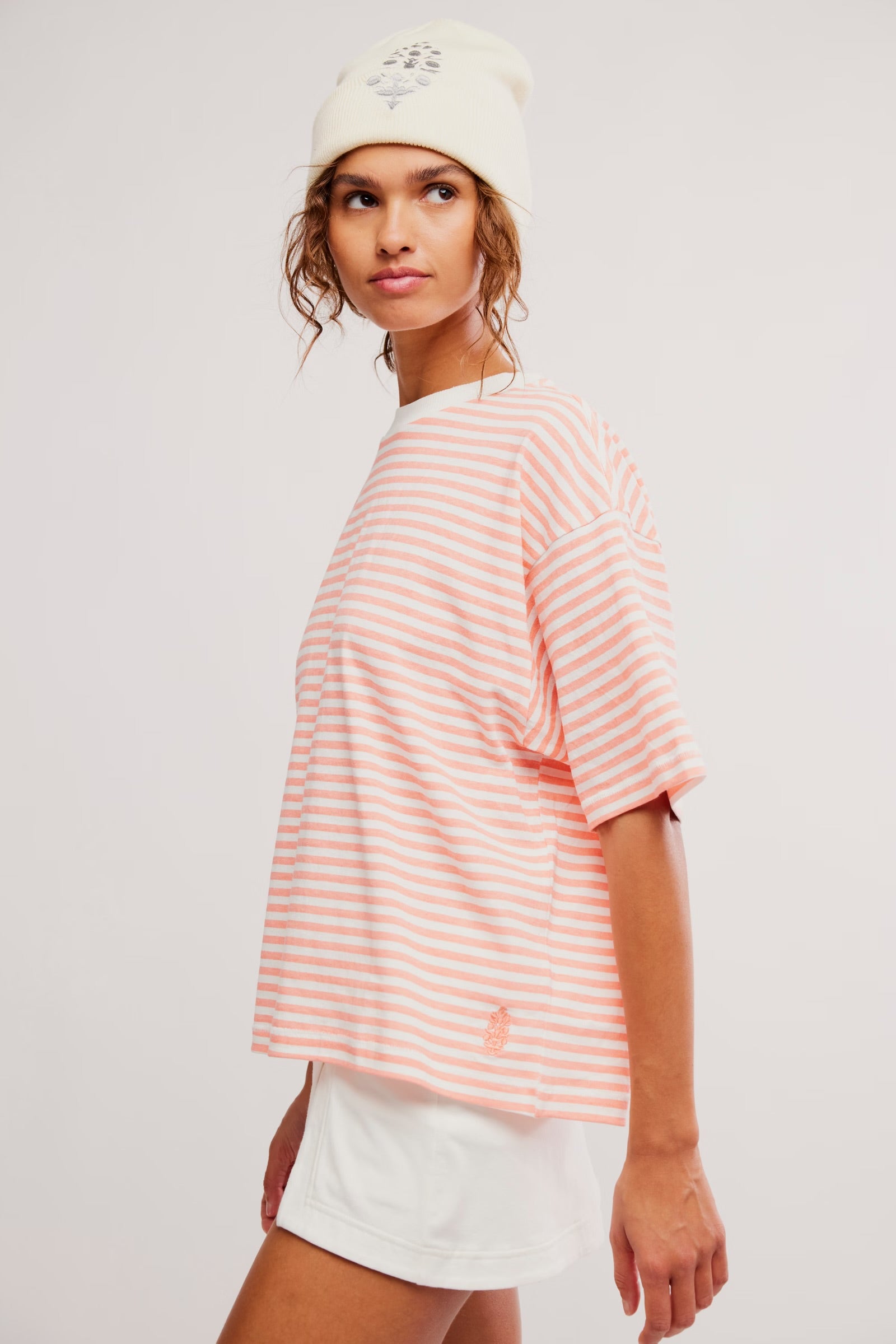 FREE PEOPLE STRIPE TACKLE TEE - FRUIT PUNCH
