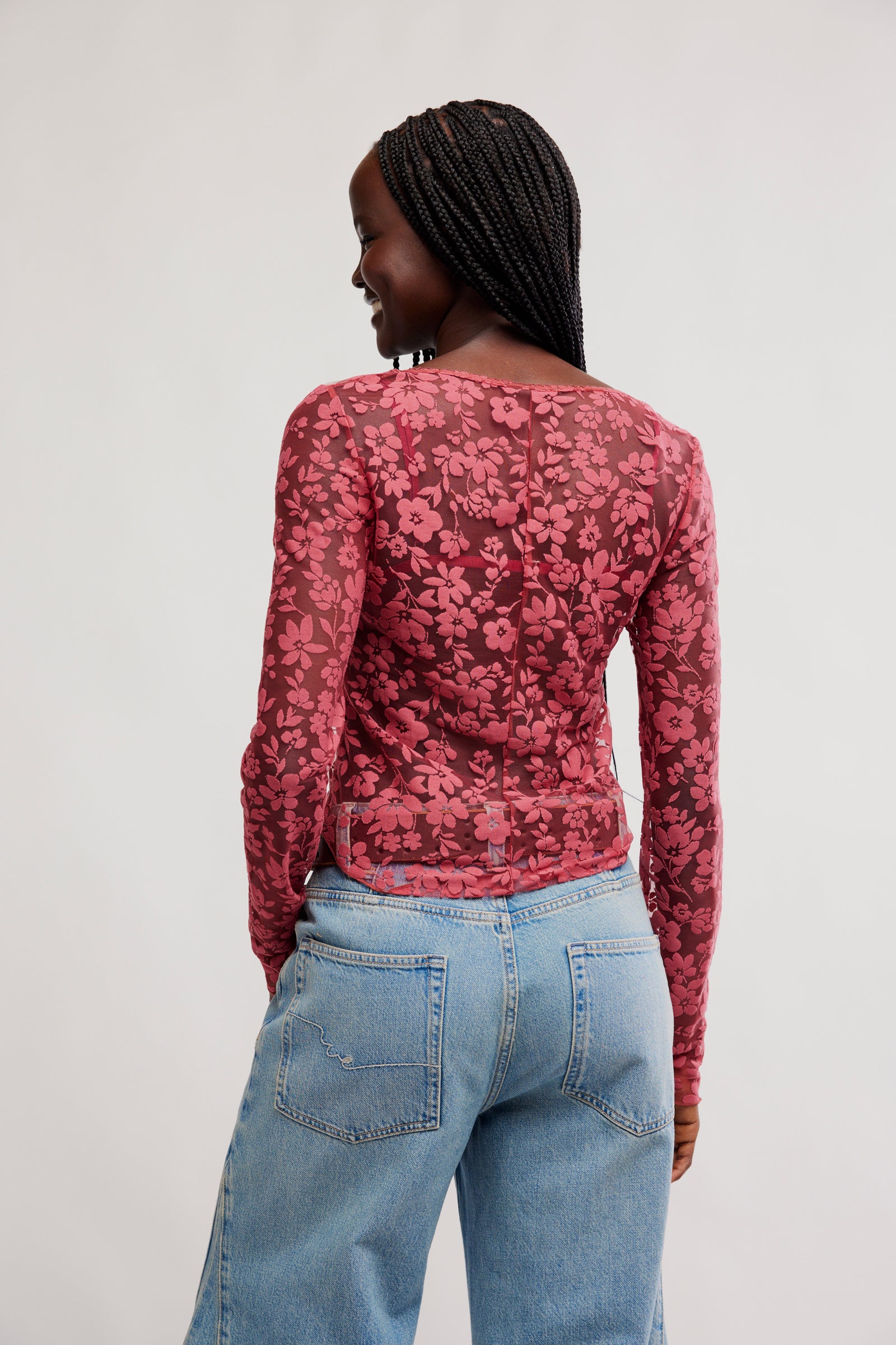 FREE PEOPLE EARLY SUNSETS LAYERING TOP - GARNET ROSE