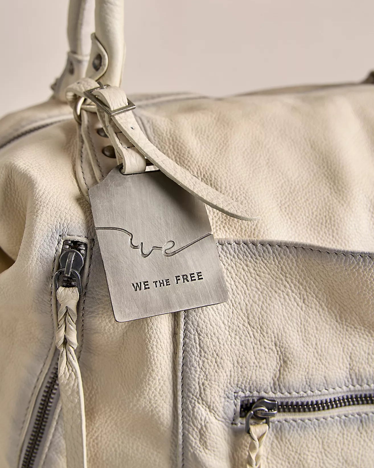 FREE PEOPLE EMERSON LEATHER TOTE - SALT