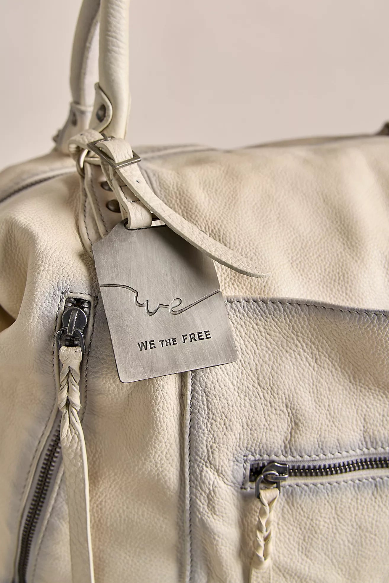FREE PEOPLE EMERSON LEATHER TOTE - SALT