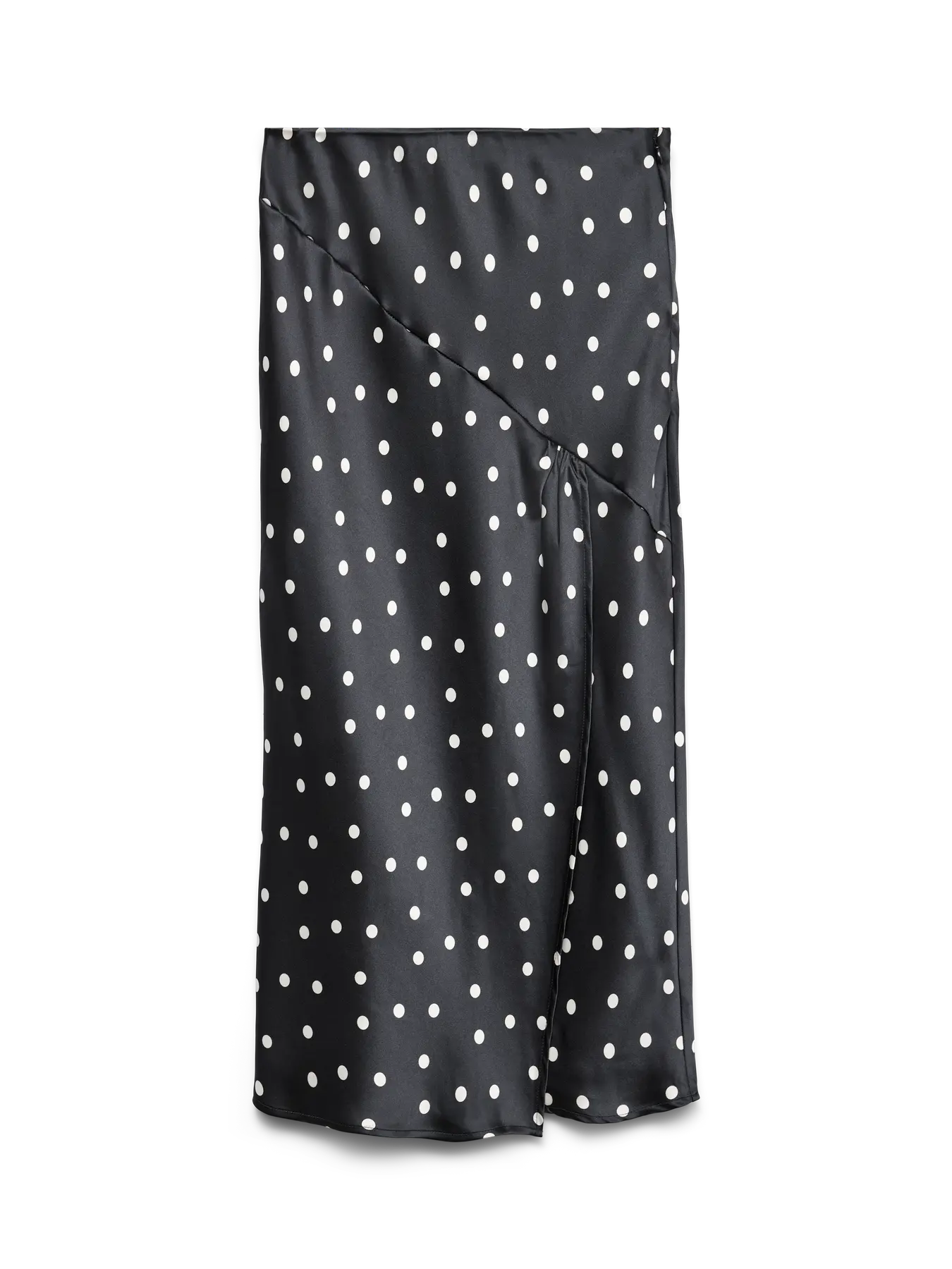 VM KIMA SLIT MIDI SKIRT - BLACK DOTS