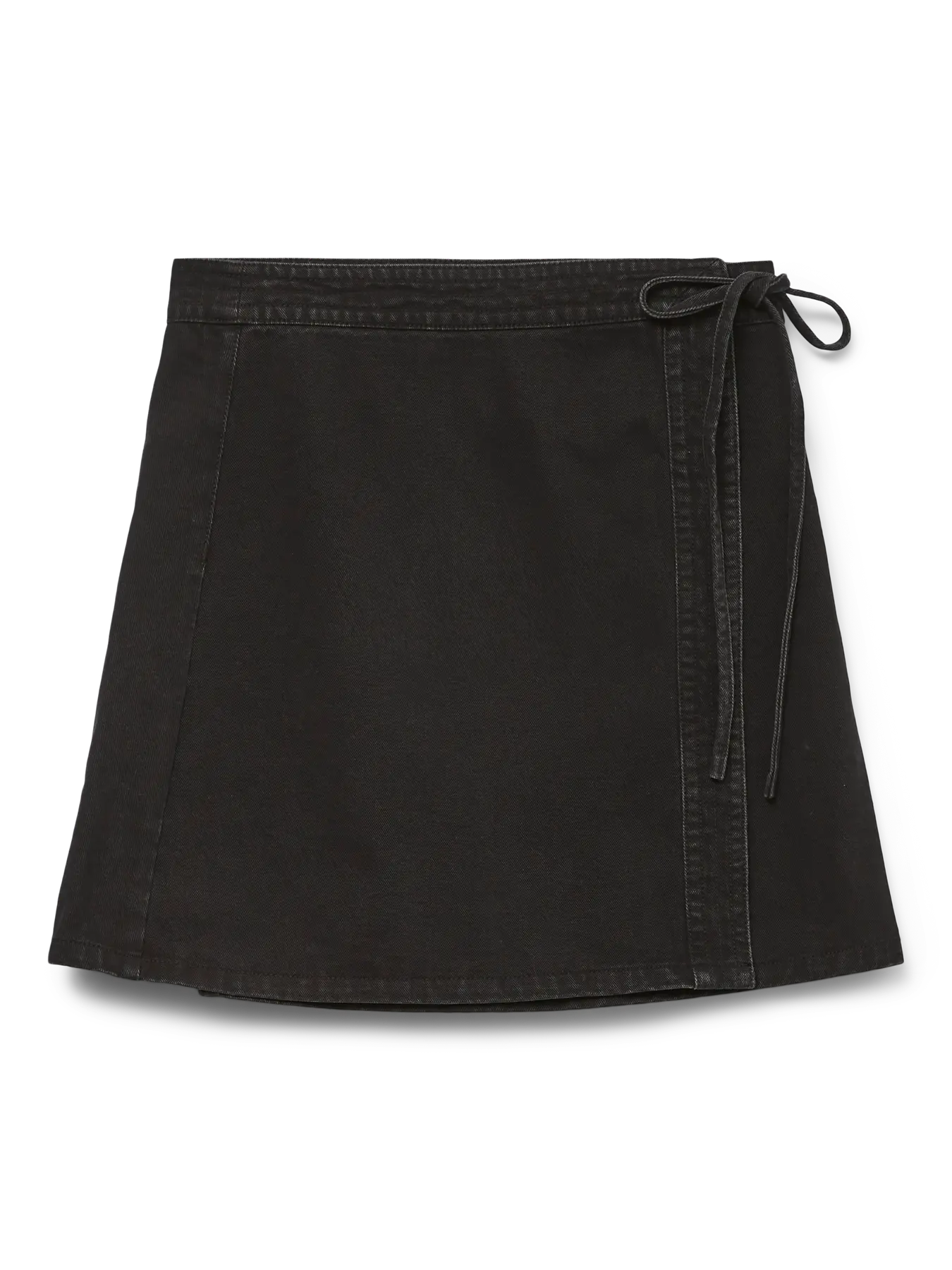 VM LIZA DENIM WRAP SKIRT - BLACK