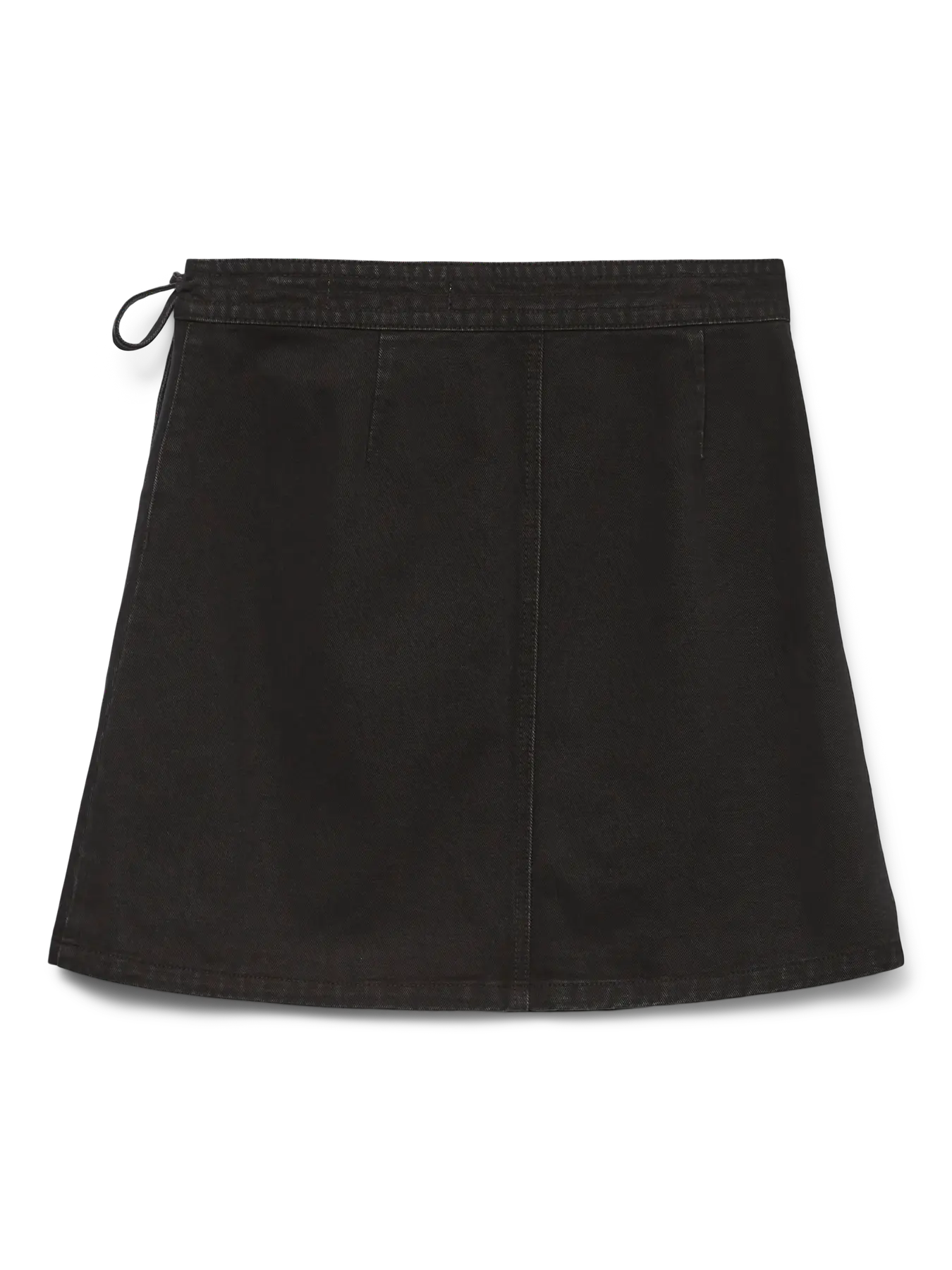 VM LIZA DENIM WRAP SKIRT - BLACK