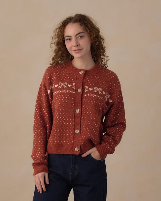 RYLEE + CRU JUNIPER CARDIGAN - RUBY