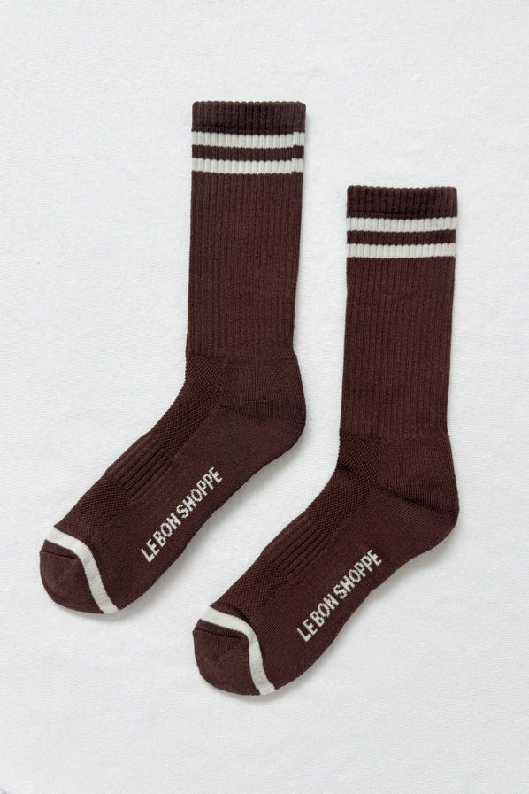 LE BON SHOPPE EXTENDED BOYFRIEND SOCKS - WOOD
