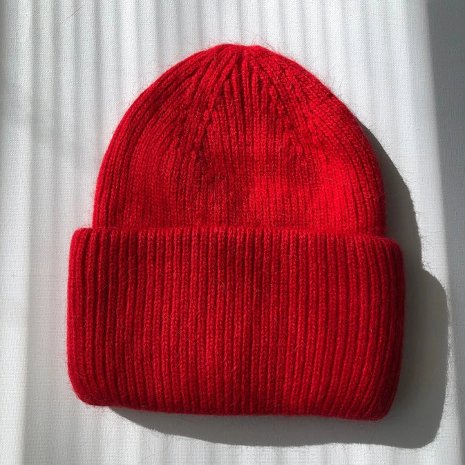 ROYAL ANGORA WOOL BEANIE - RED