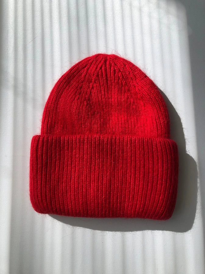 ROYAL ANGORA WOOL BEANIE - RED