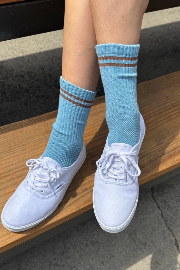 LE BON SHOPPE EXTENDED BOYFRIEND SOCKS - POWDER BLUE