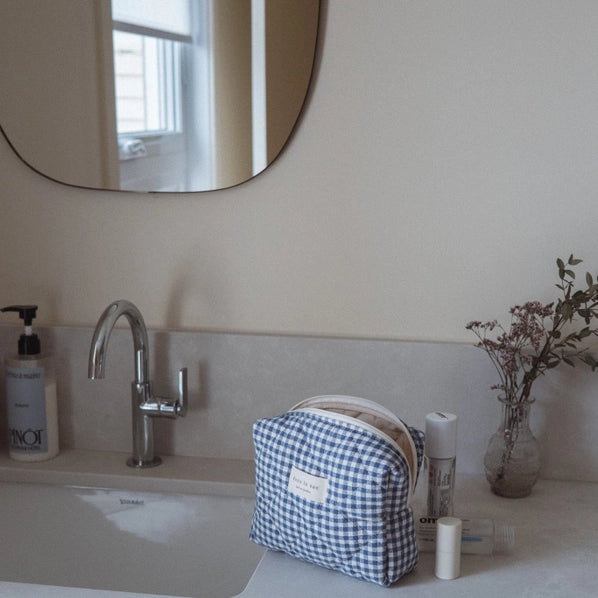 DLS ORGANIC COTTON QUILTED POUCH - NAVY