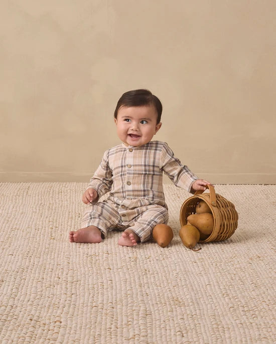 QUINCY MAE POCKETED WOVEN JUMPSUIT - FALL PLAID