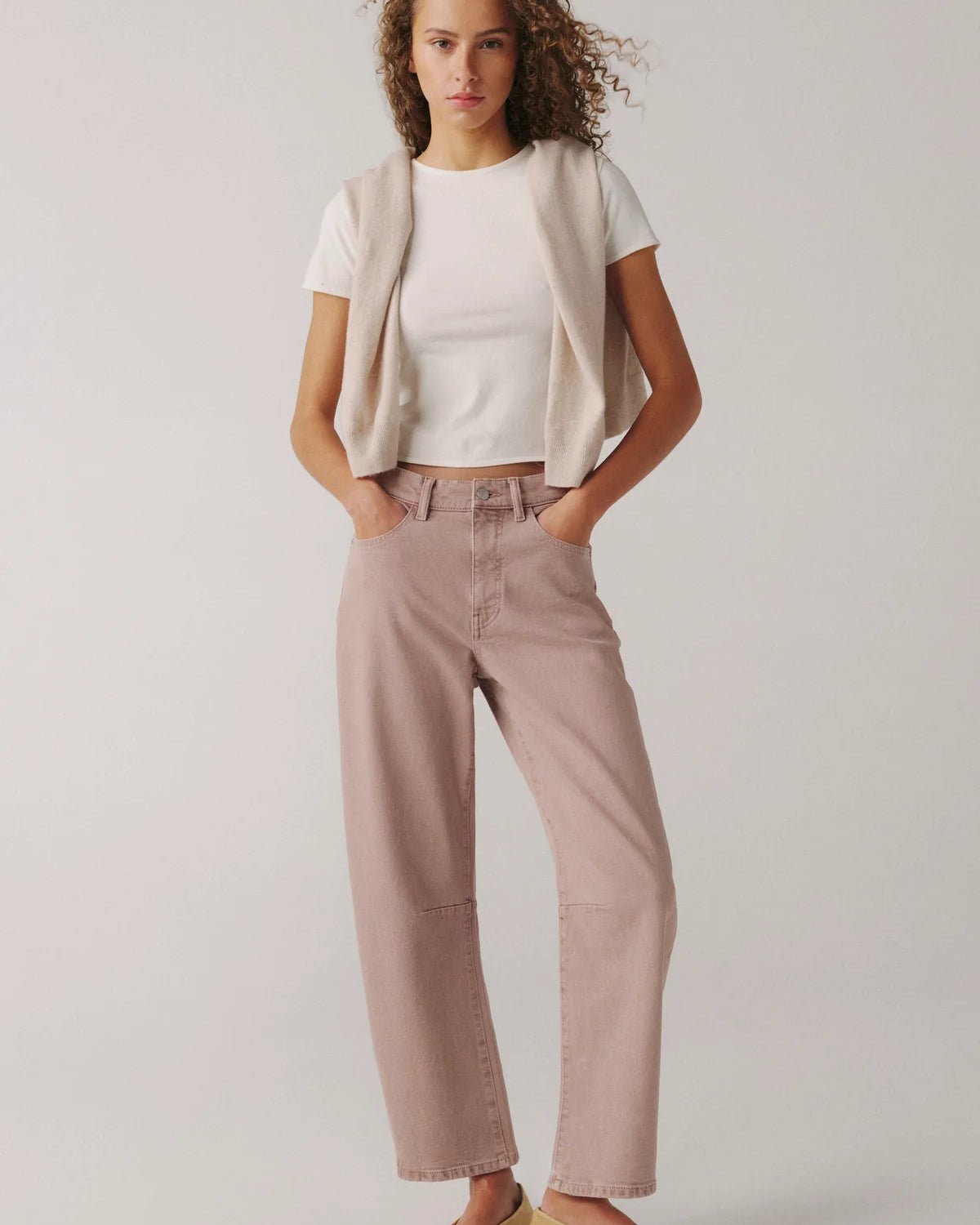 WARP + WEFT BNA BARREL JEANS - ROSEWOOD