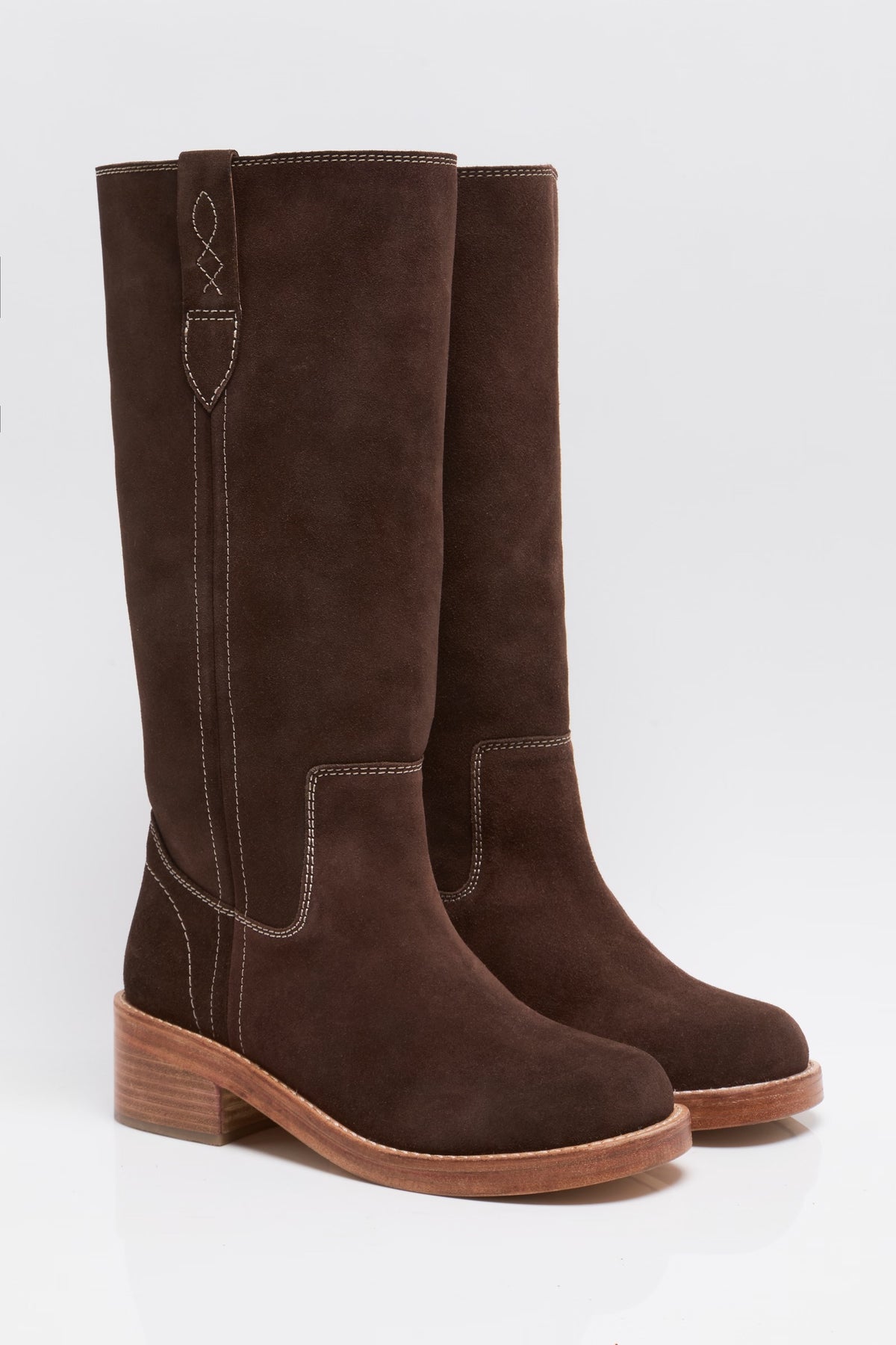 FREE PEOPLE BLAZE PULL ON BOOTS - WEATHERED MINK SUEDE