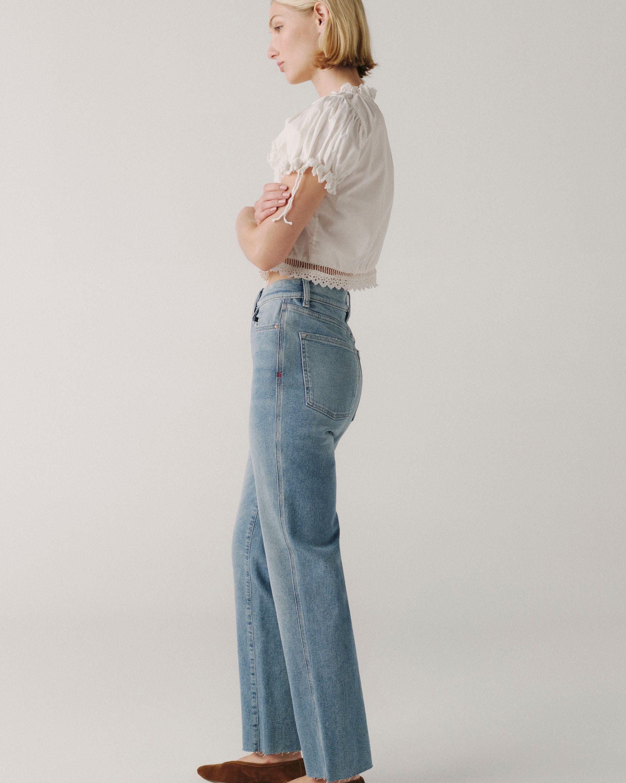 WARP + WEFT ASE STRAIGHT LEG JEANS - SPRING TIME IN THE PARK