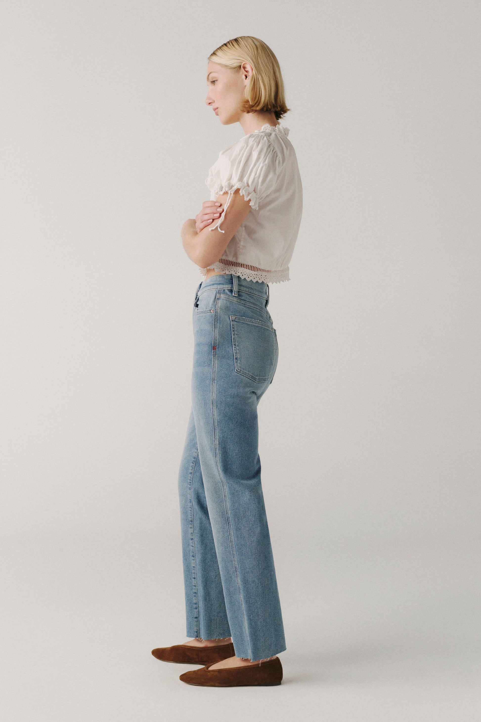 WARP + WEFT ASE STRAIGHT LEG JEANS - SPRING TIME IN THE PARK
