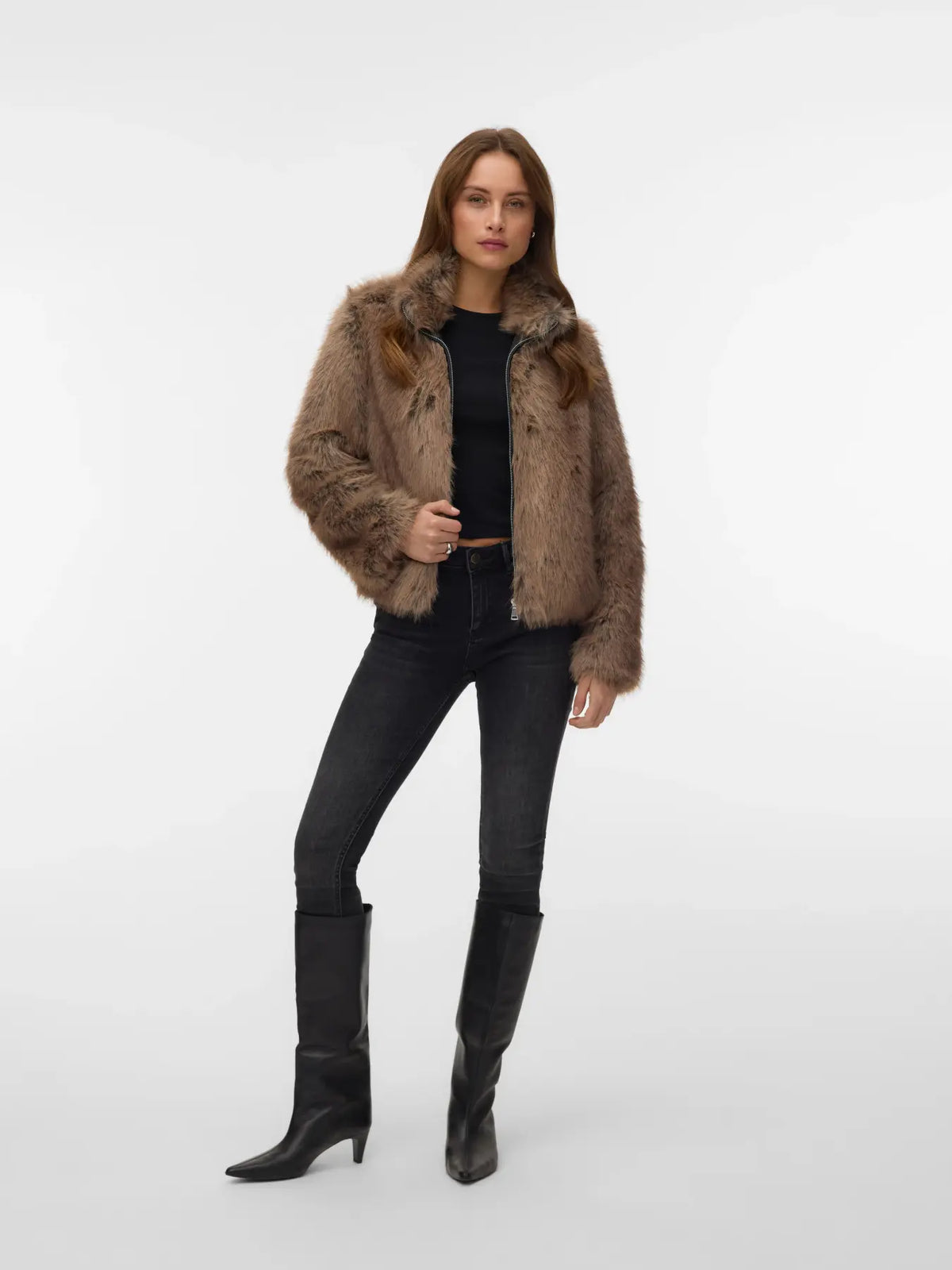 VM SASCHA FAUX FUR JACKET - SILVER MINK