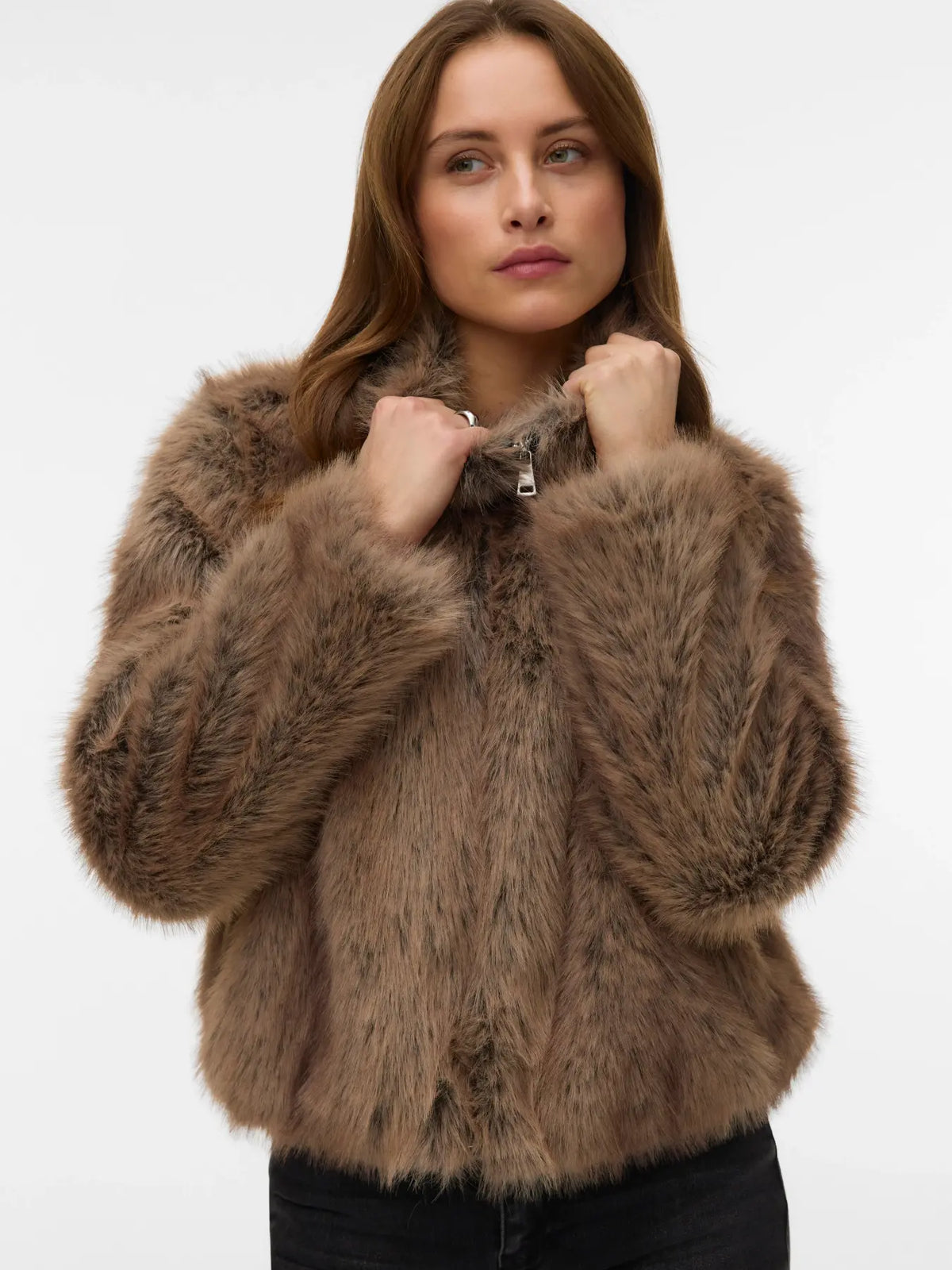 VM SASCHA FAUX FUR JACKET - SILVER MINK