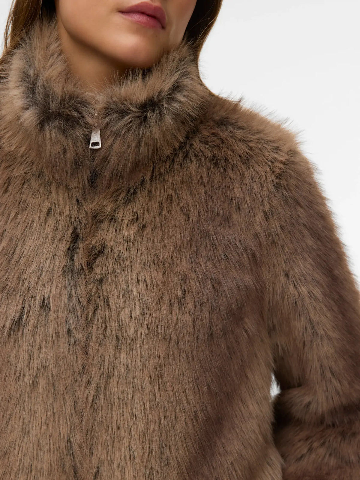 VM SASCHA FAUX FUR JACKET - SILVER MINK