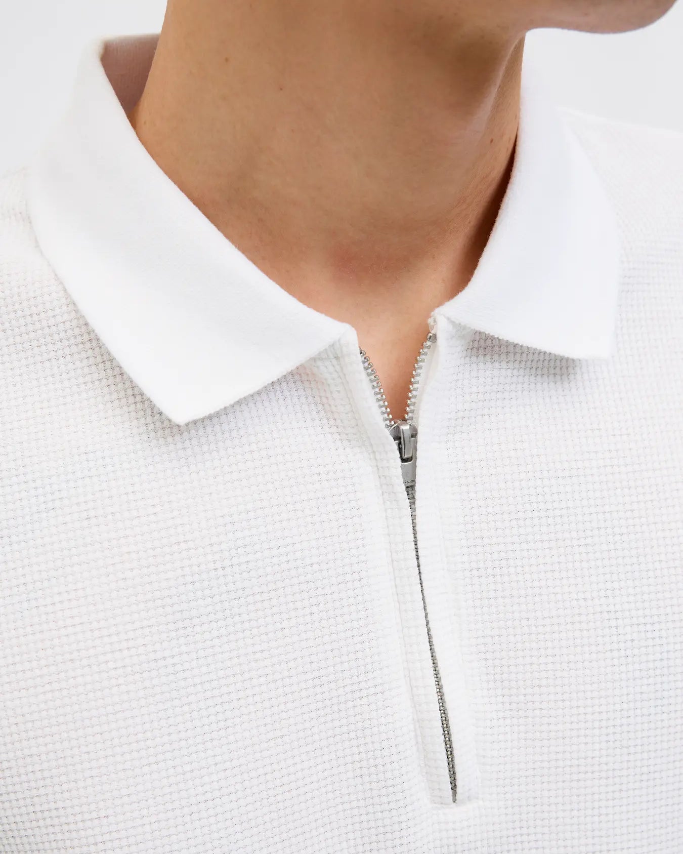 JJ AUSTIN ZIP POLO - WHITE