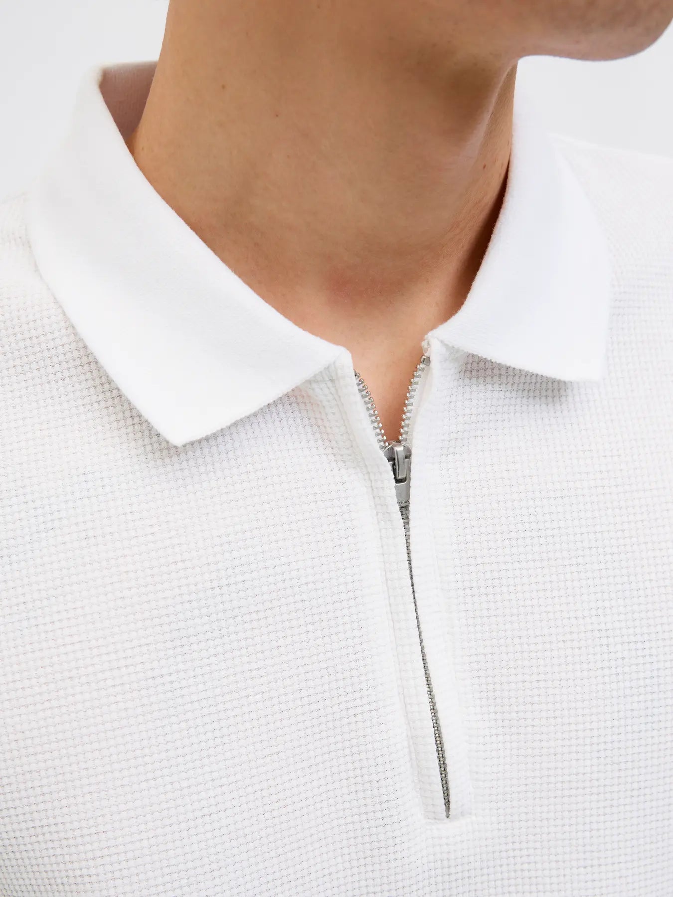 JJ AUSTIN ZIP POLO - WHITE