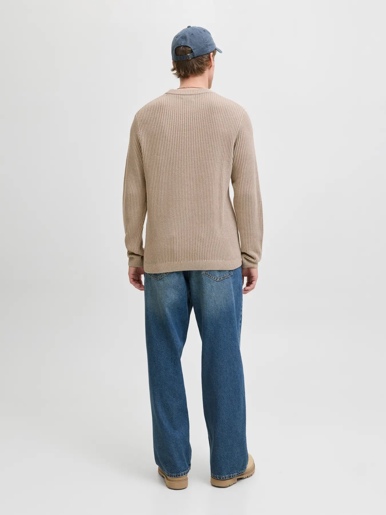 JJ DOVER KNIT CREW NECK PULLOVER - MOONBEAN