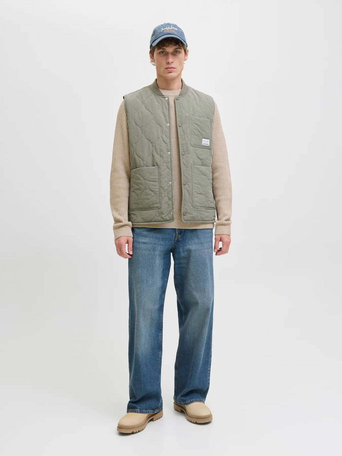 JJ DOVER KNIT CREW NECK PULLOVER - MOONBEAN