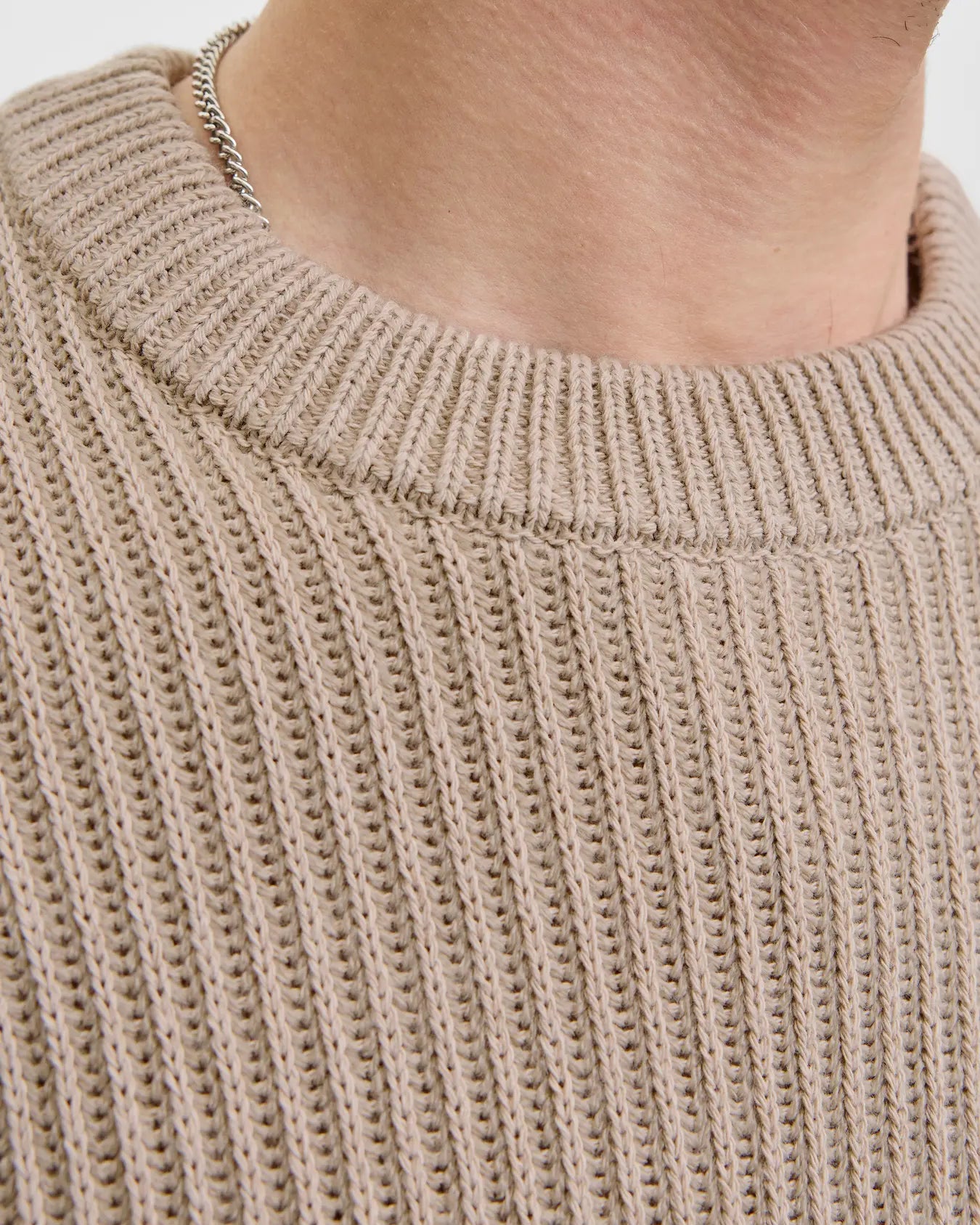 JJ DOVER KNIT CREW NECK PULLOVER - MOONBEAN