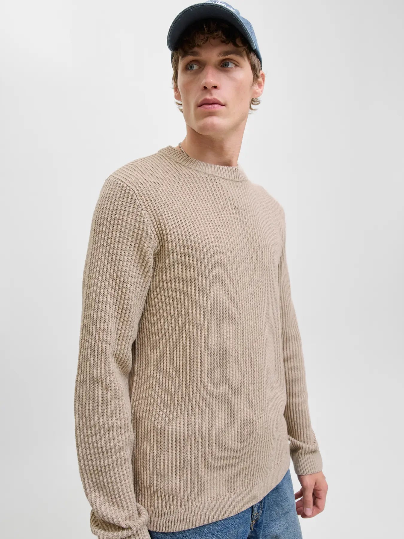 JJ DOVER KNIT CREW NECK PULLOVER - MOONBEAM