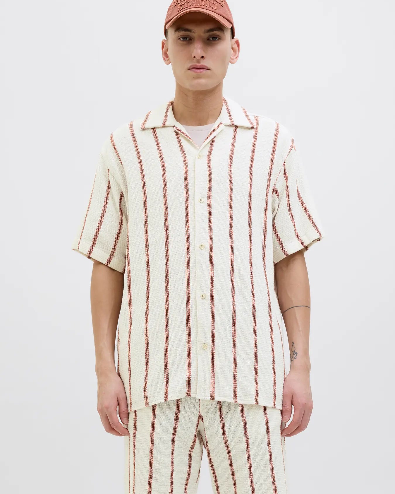 JJ COBA STRIPED RESORT SS BUTTON DOWN - ARABIAN SPICE