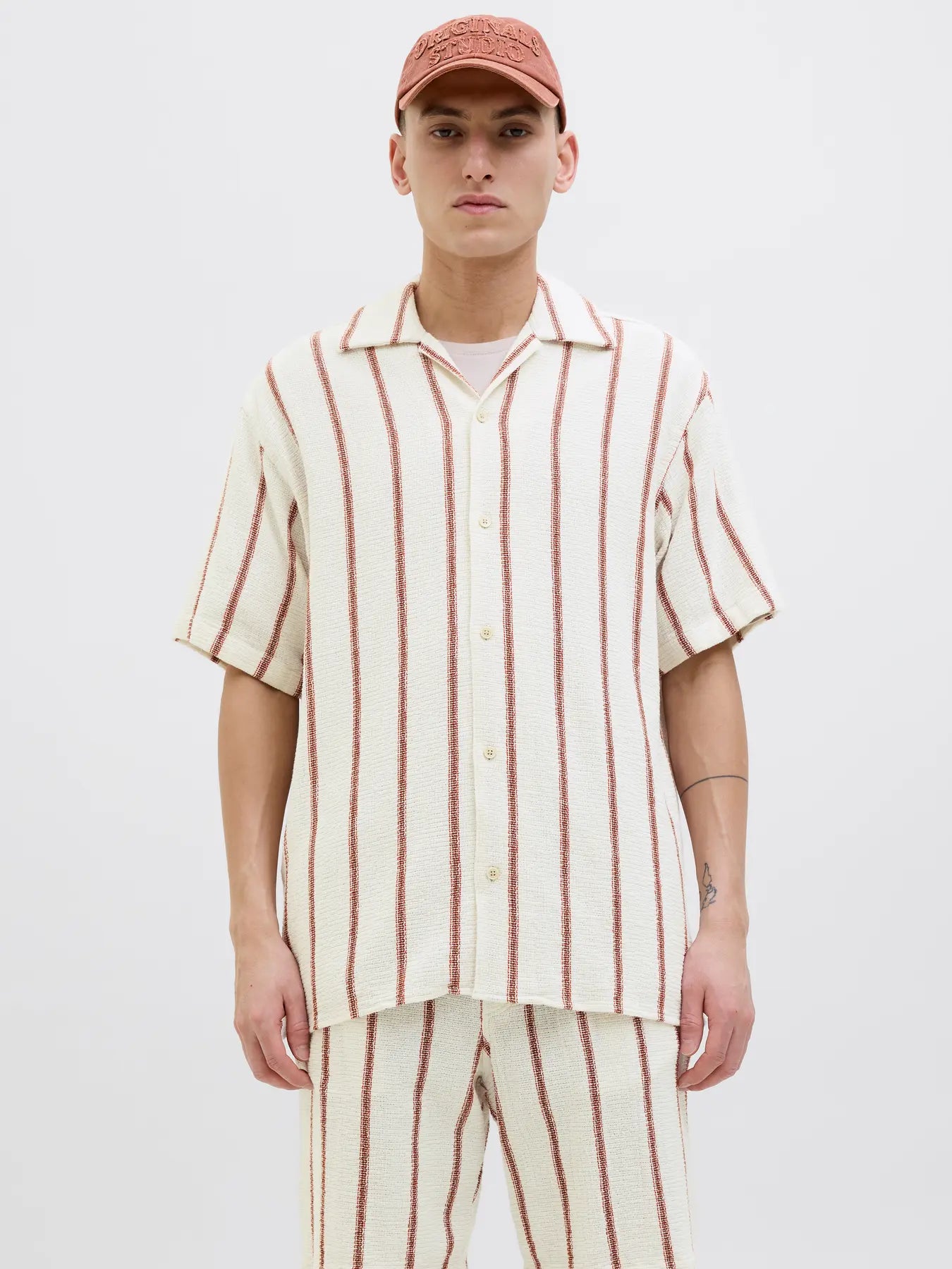 JJ COBA STRIPED RESORT SS BUTTON DOWN - ARABIAN SPICE
