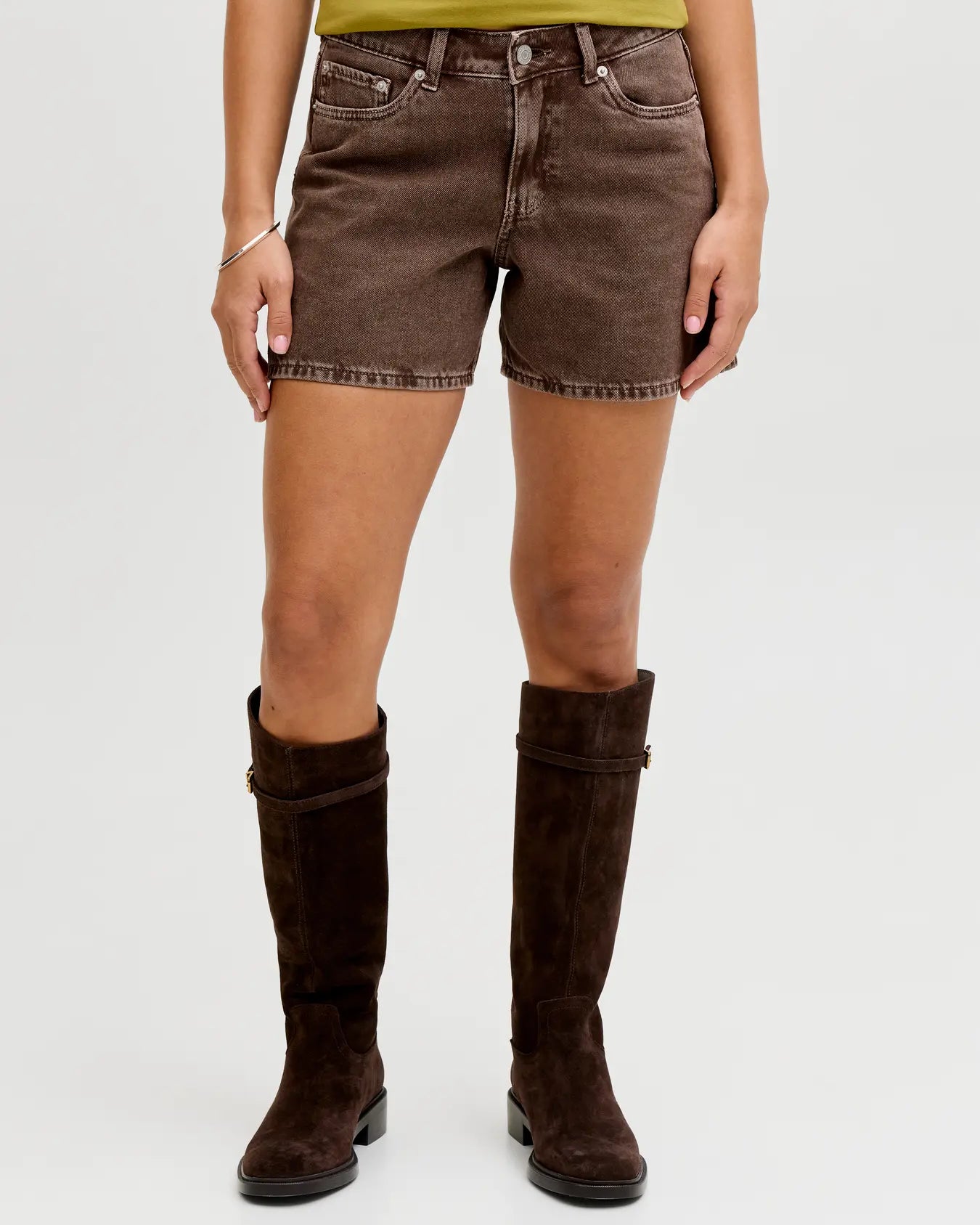 JJXX SEVILLE DENIM SHORTS - CHOCOLATE BROWN