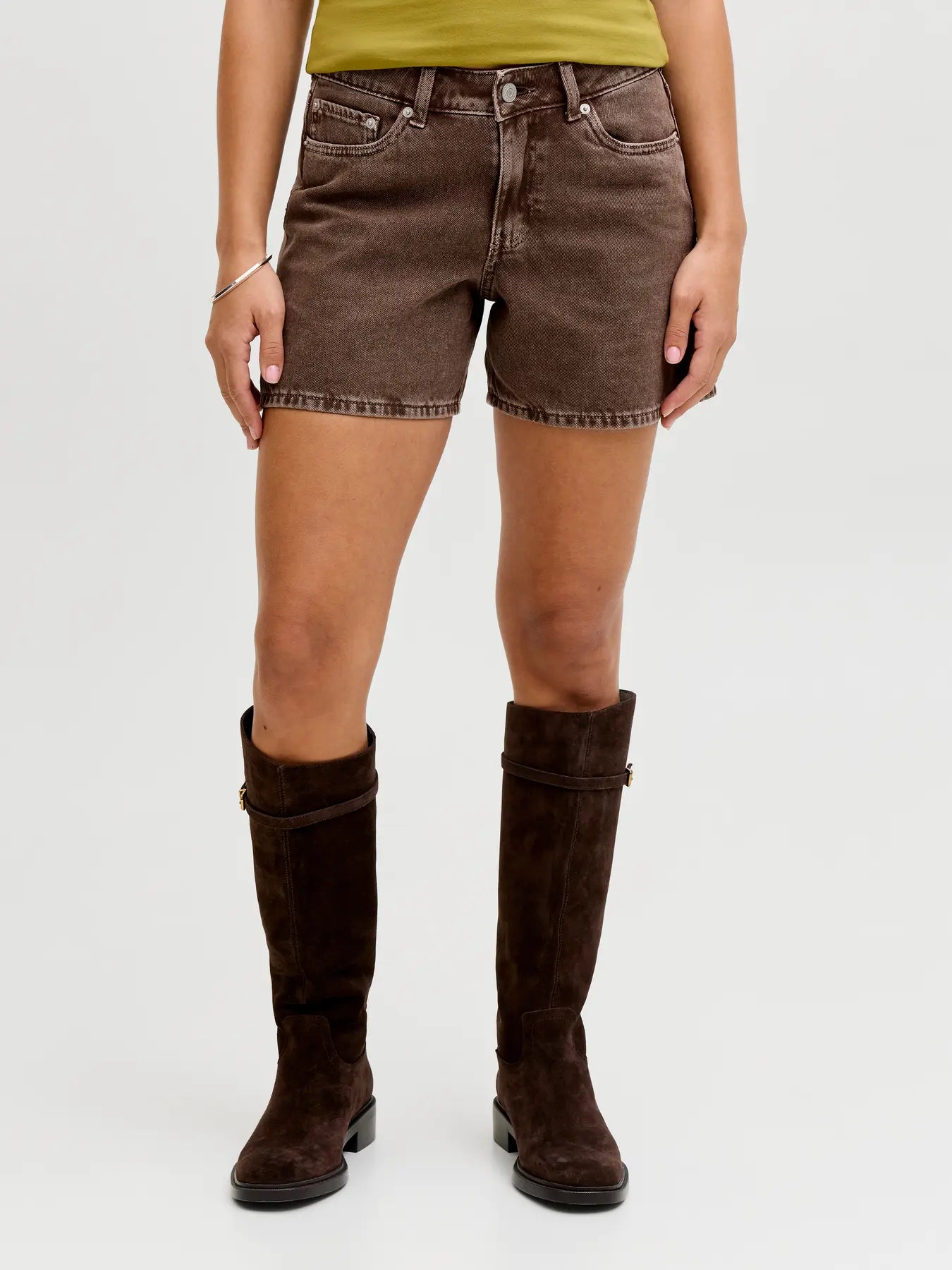 JJXX SEVILLE DENIM SHORTS - CHOCOLATE BROWN