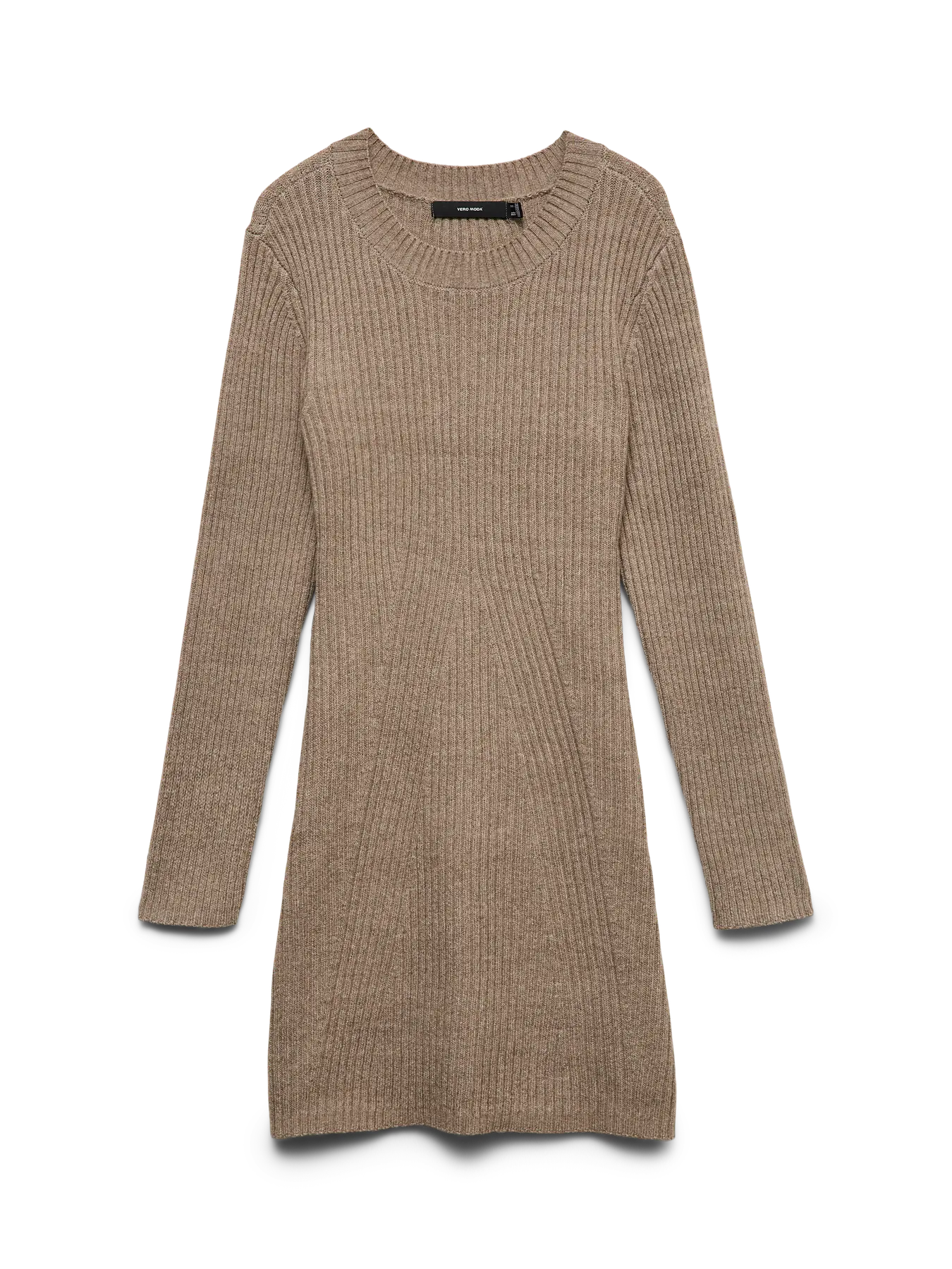 VM JOSANNA LS KNIT DRESS - FOSSIL MELANGE