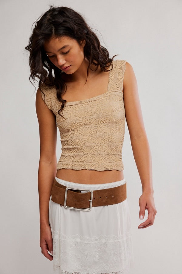 FREE PEOPLE LOVE LETTER TANK - OAT LATTE