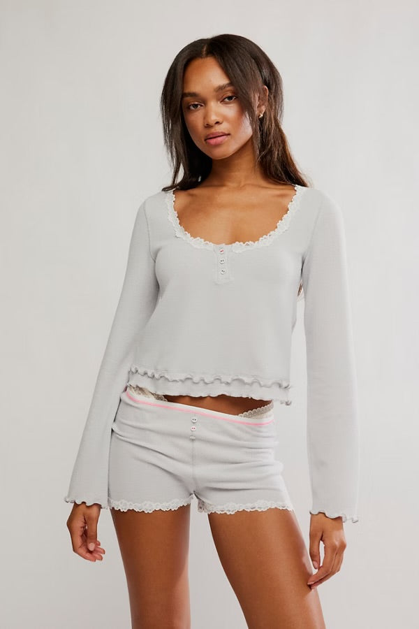 FREE PEOPLE SPRING BREAK SLEEP SET - HEATHER GREY