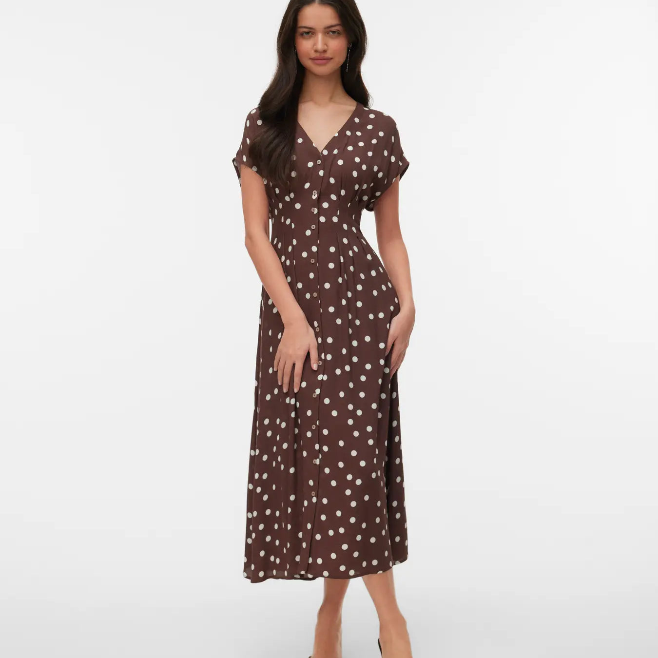 VM ELISA MIDI PRINTED DRESS - CHOCOLATE MARTINI