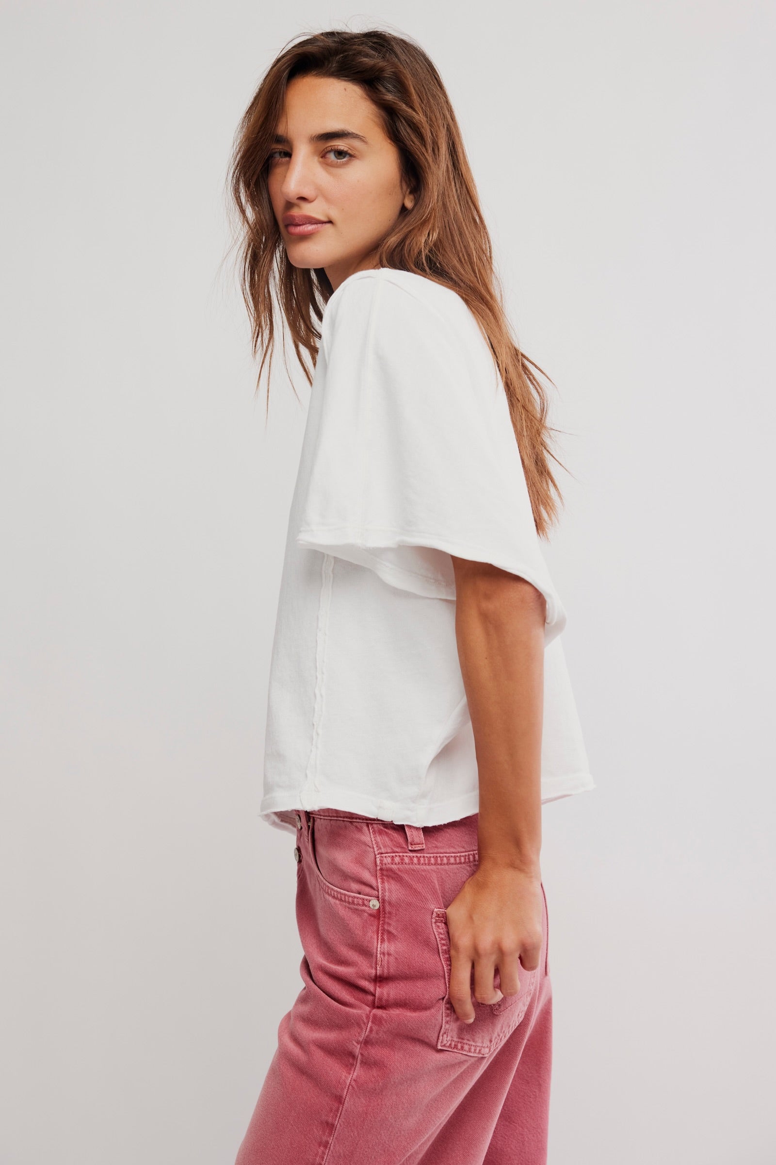 FREE PEOPLE NEXT LEVEL TEE - CLEAN IVORY