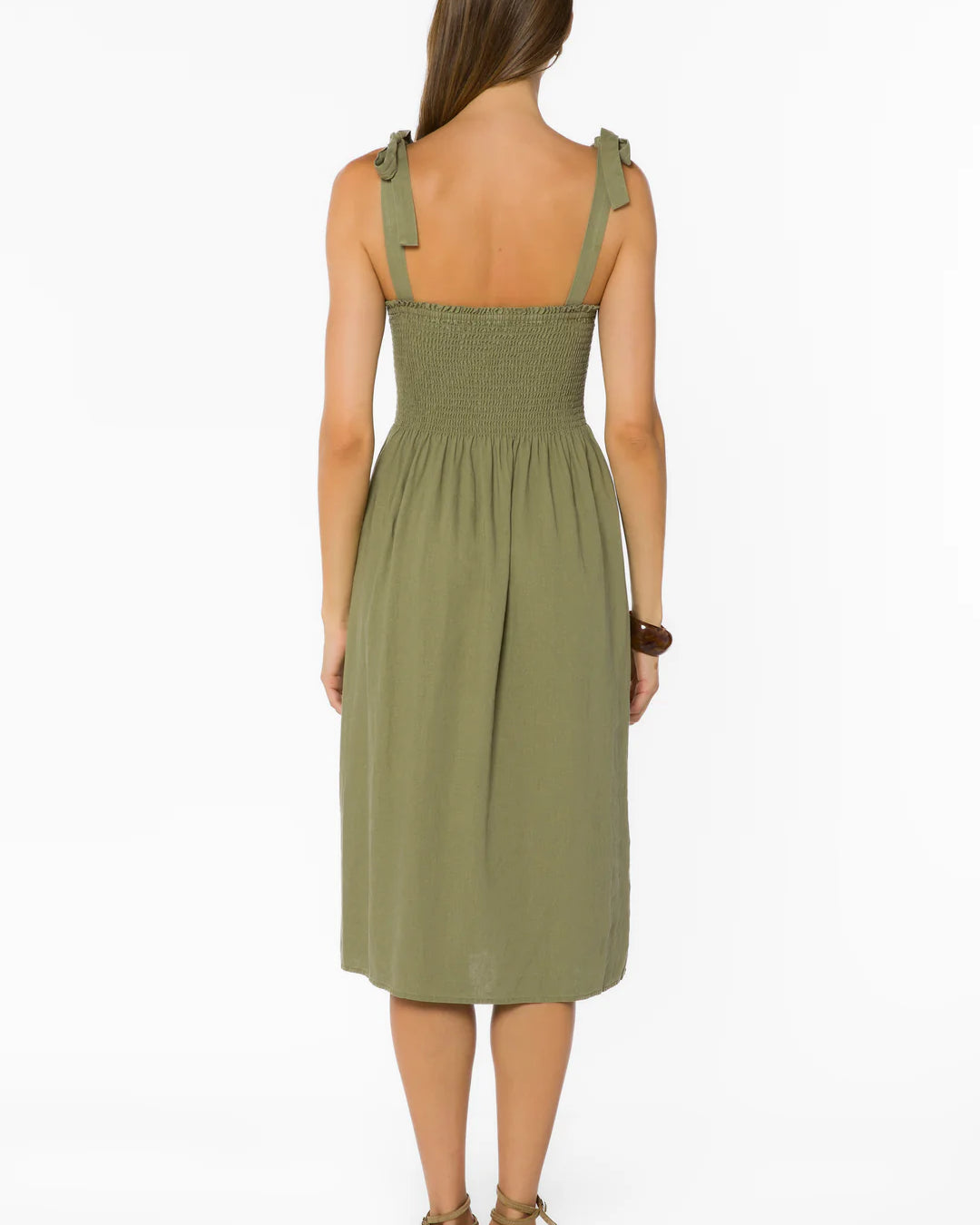 VELVET HEART AMIA MIDI DRESS - OLIVE