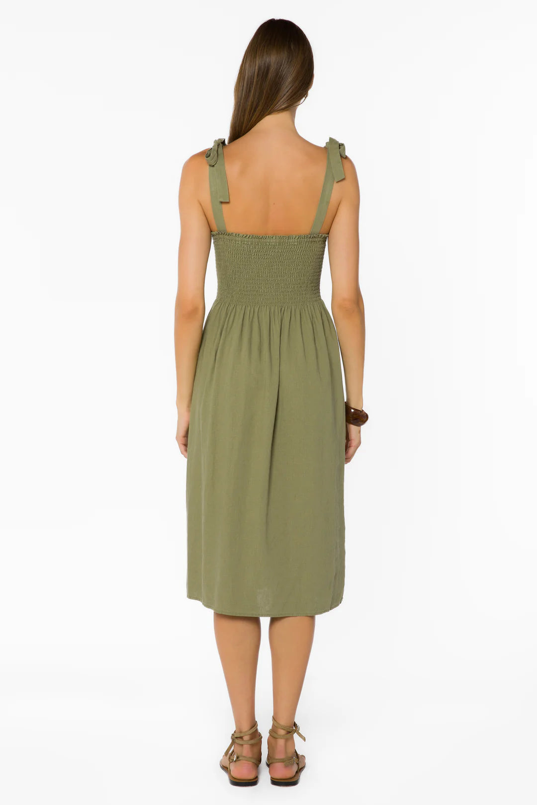 VELVET HEART AMIA MIDI DRESS - OLIVE