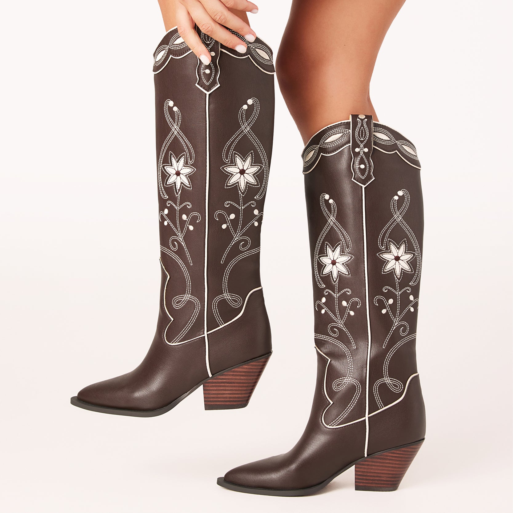 BILLINI AVIVA TALL WESTERN BOOT - CHOCOLATE