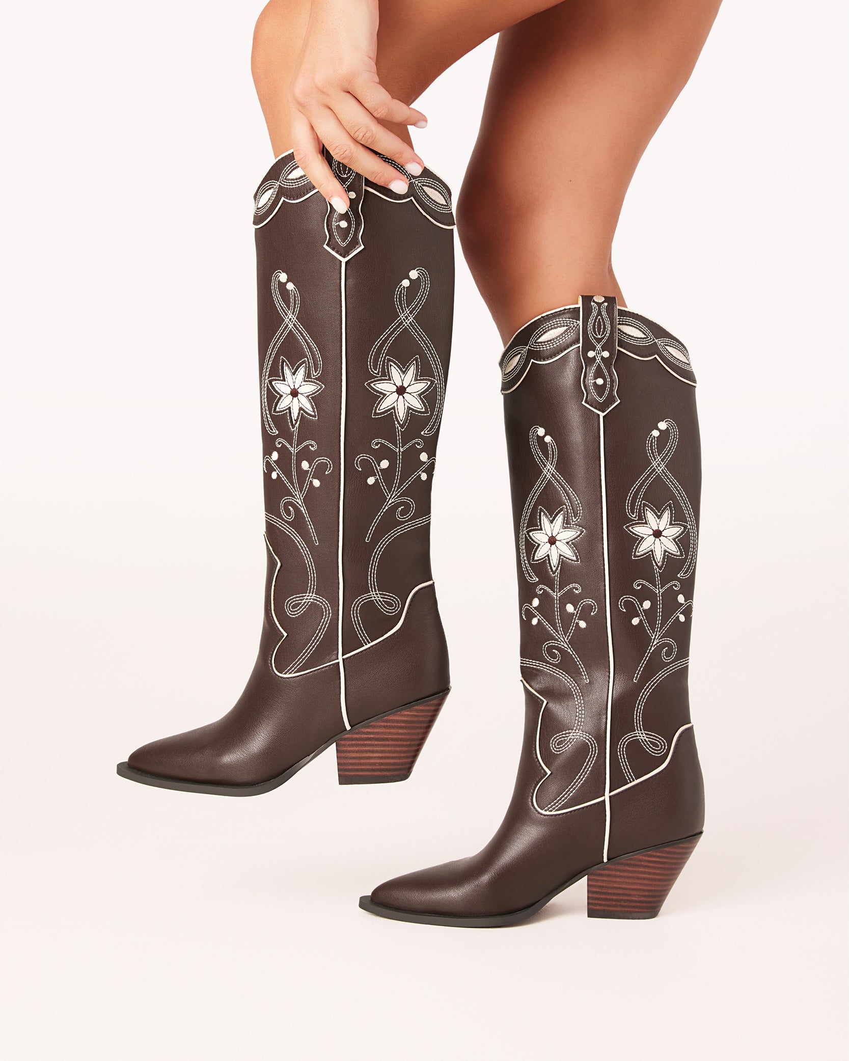 BILLINI AVIVA TALL WESTERN BOOT - CHOCOLATE